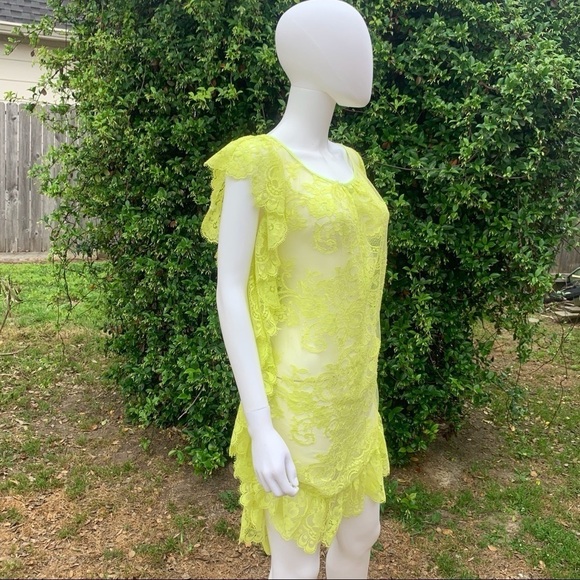 💋NWOT JENS Pirate Booty Key Lime 2 Pc Sheer Lace CoverUp/Dress - Picture 9 of 16